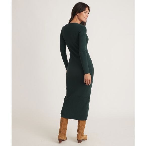 New w/tags Marine Layer Size XL Brea Rib Button Up Midi Dress Ponderosa Pine - Picture 2 of 7